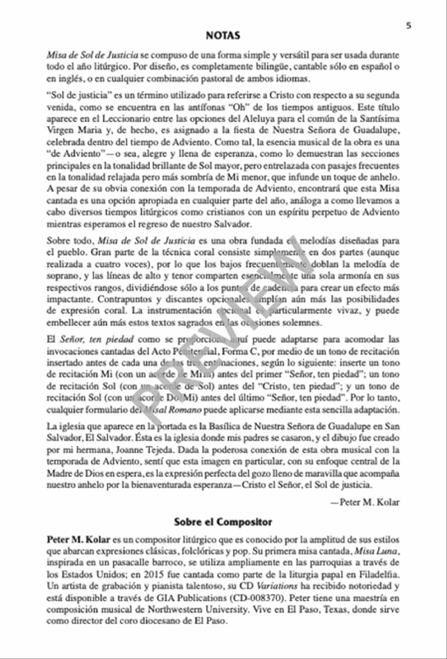 Mass of the Sun of Justice / Misa Sol de Justicia 4-Part scores gallery preview page 7