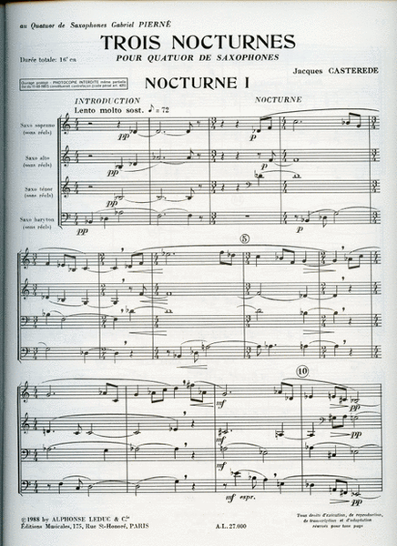 3 Nocturnes (saxophones 4)