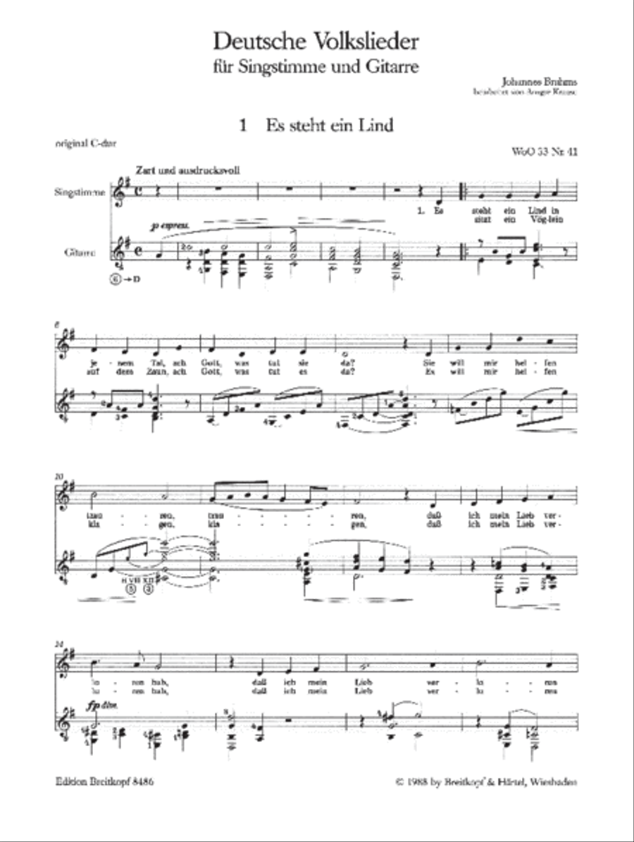German Folk Songs from WoO 33 and Wiegenlied Op. 49/4 Classical Guitar scores gallery preview page 2