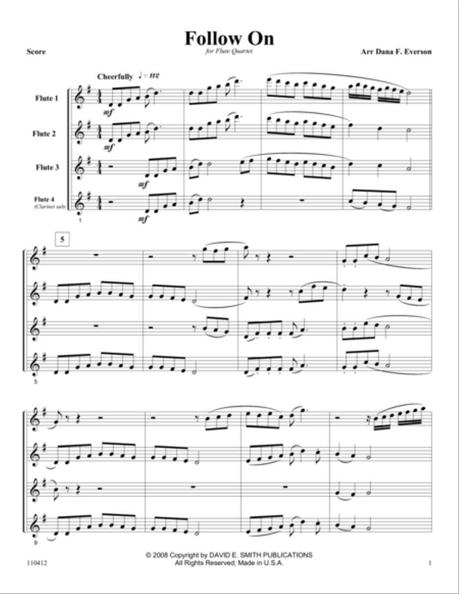 Follow On Flute Quartet scores gallery preview page 1