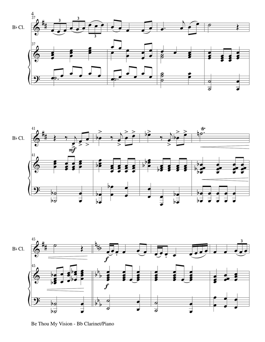 BE THOU MY VISION (Duet – Bb Clarinet and Piano/Score and Parts) Woodwind Duet scores gallery preview page 4