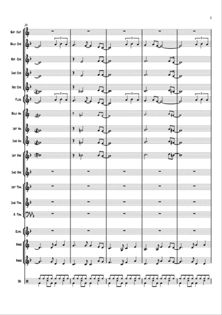 Isn't She Lovely Isn't She Lovely Brass Band scores gallery preview page 5