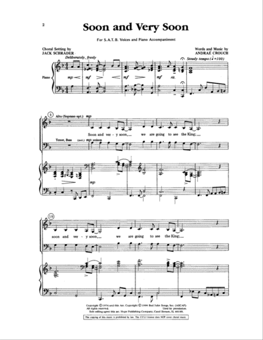 Soon and Very Soon Choir scores gallery preview page 2