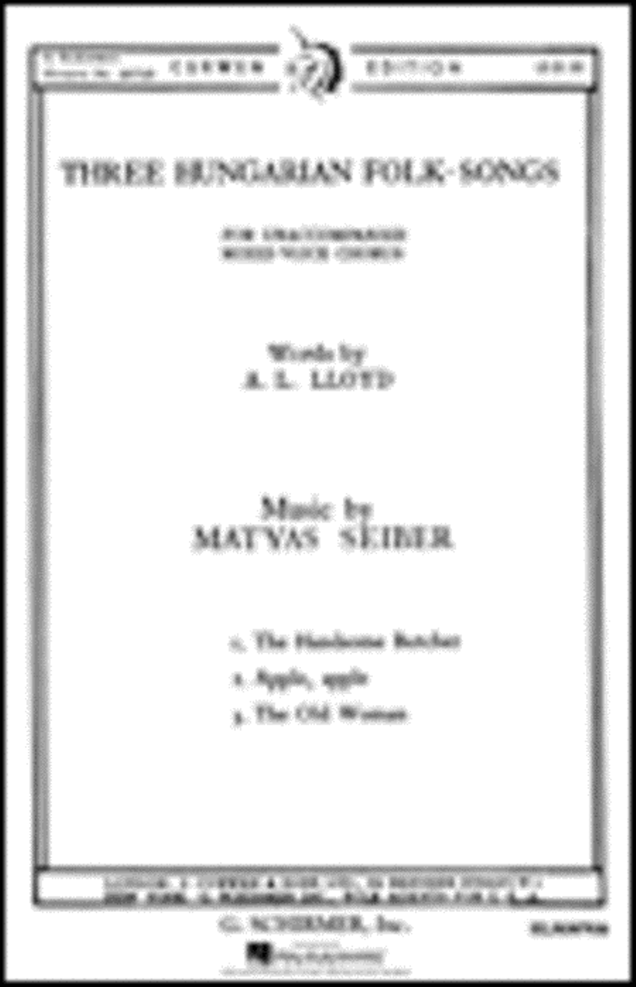 Three Hungarian Folk Songs 4-Part scores gallery preview page 1