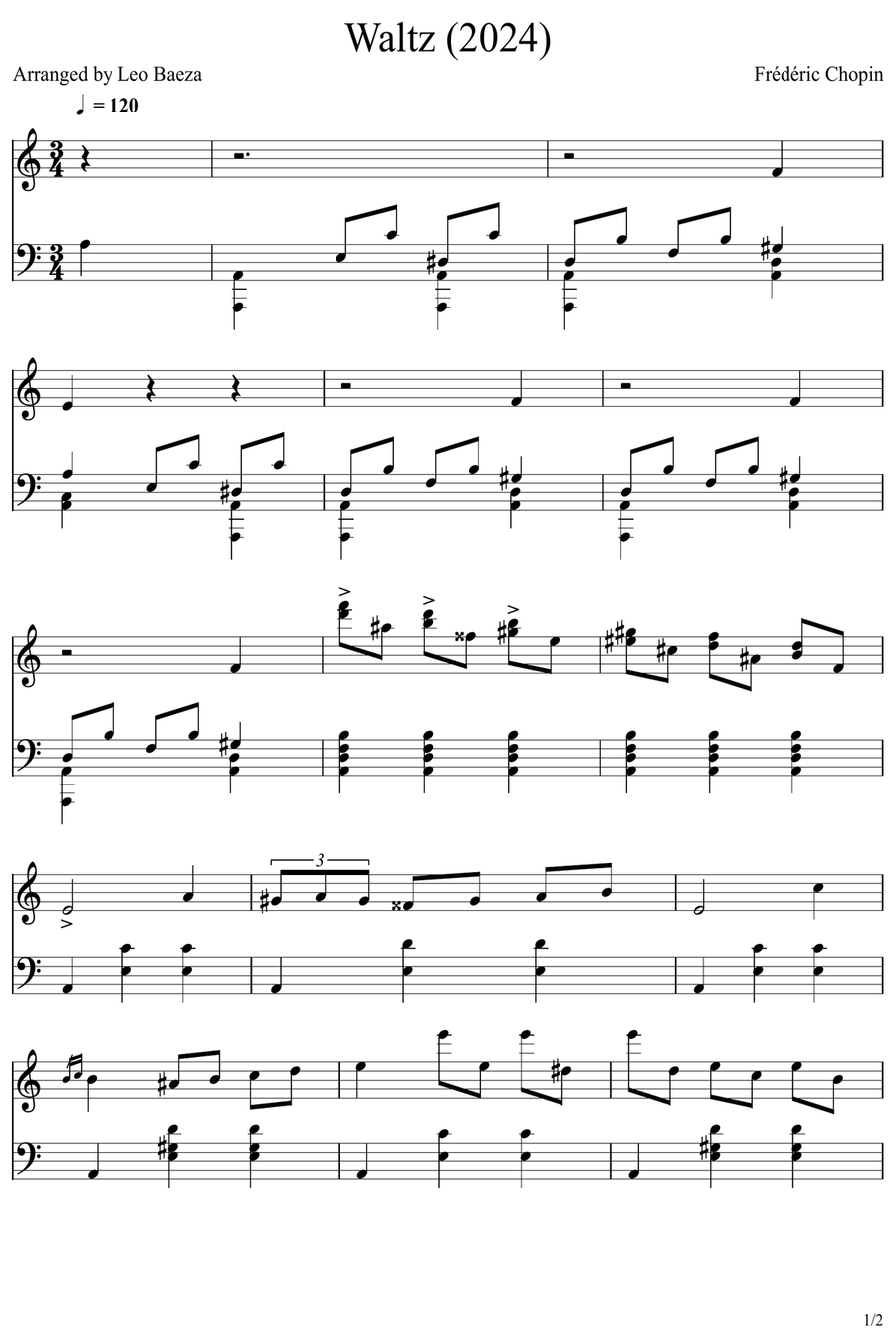 Waltz (2024) Piano Solo scores gallery preview page 1