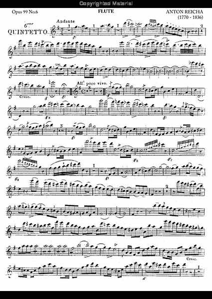 Wind Quintet, Op. 99, No. 6 by Anton Reicha Bassoon - Sheet Music