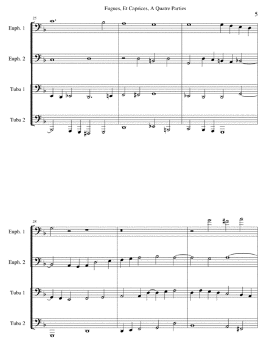 Fugue One from 'Fugue and Caprices for Four-Part Organ' 4-Part scores gallery preview page 5