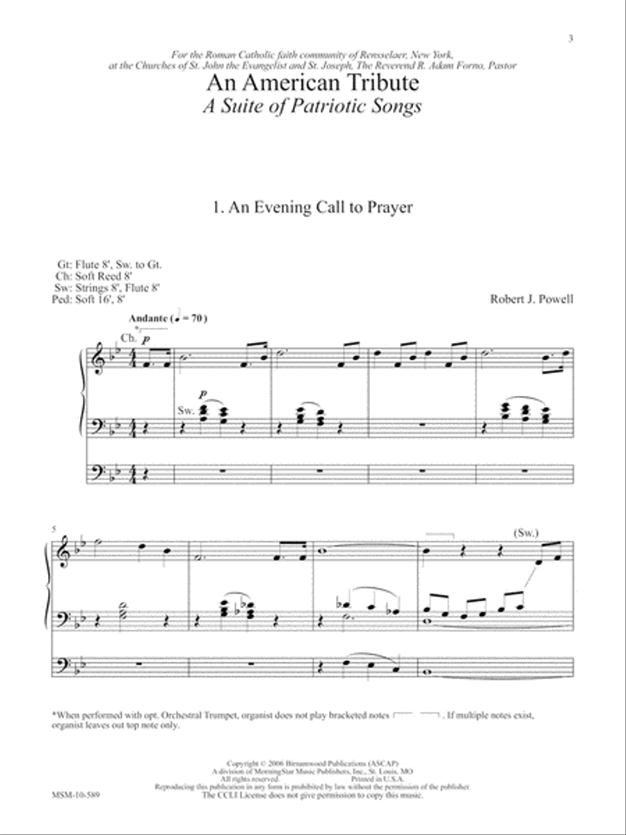 An Evening Call to Prayer Trumpet scores gallery preview page 1