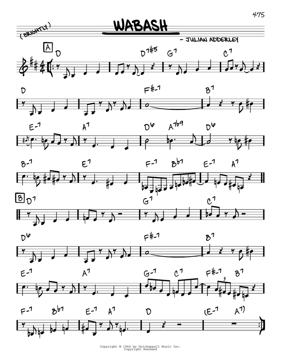 Wabash Wabash Piano scores gallery preview page 1