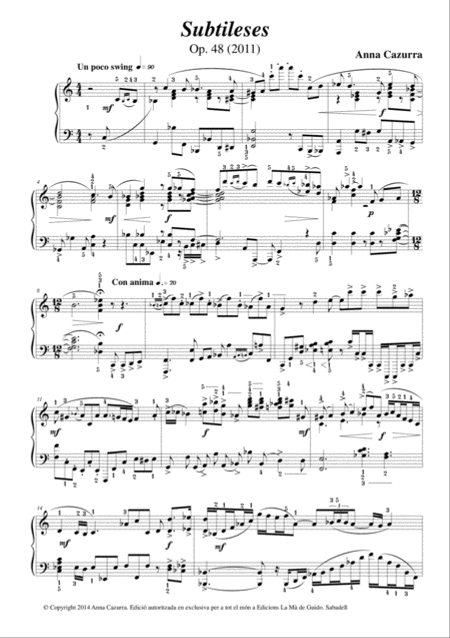 Subtileses Piano Solo scores gallery preview page 5