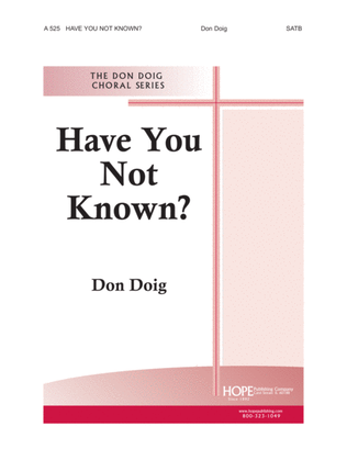 Book cover for Have You Not Known?