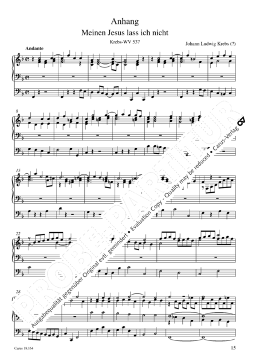 Krebs: Four Chorale Preludes Organ Solo scores gallery preview page 16