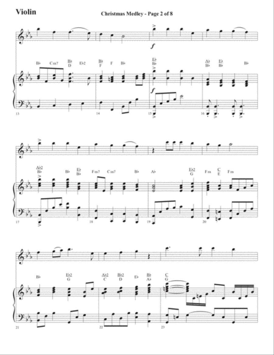 Christmas Medley - Violin Violin Solo scores gallery preview page 3