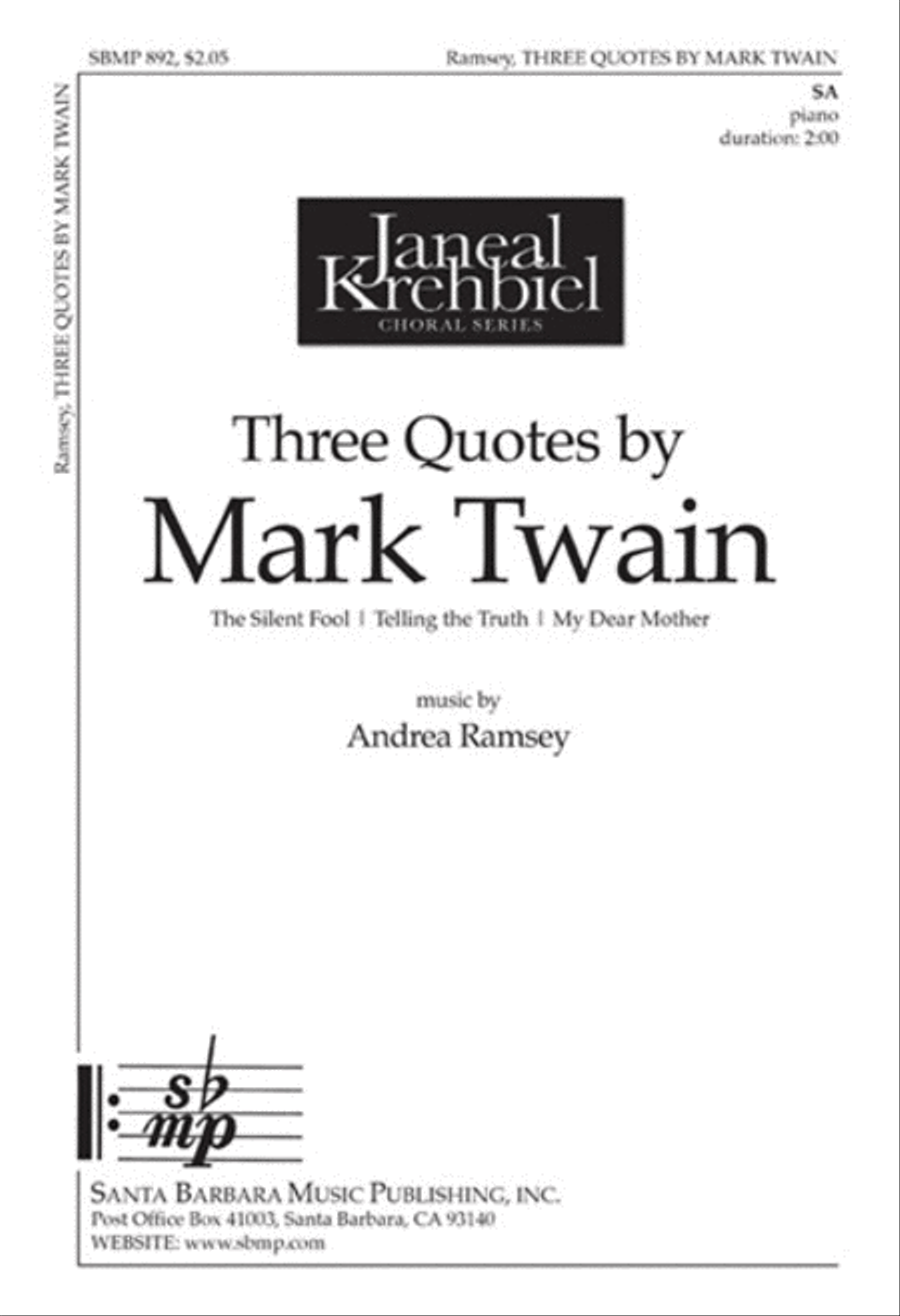 Three Quotes by Mark Twain - SA Octavo SA scores gallery preview page 1