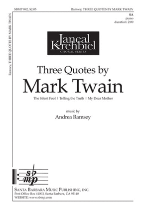 Book cover for Three Quotes by Mark Twain - SA Octavo