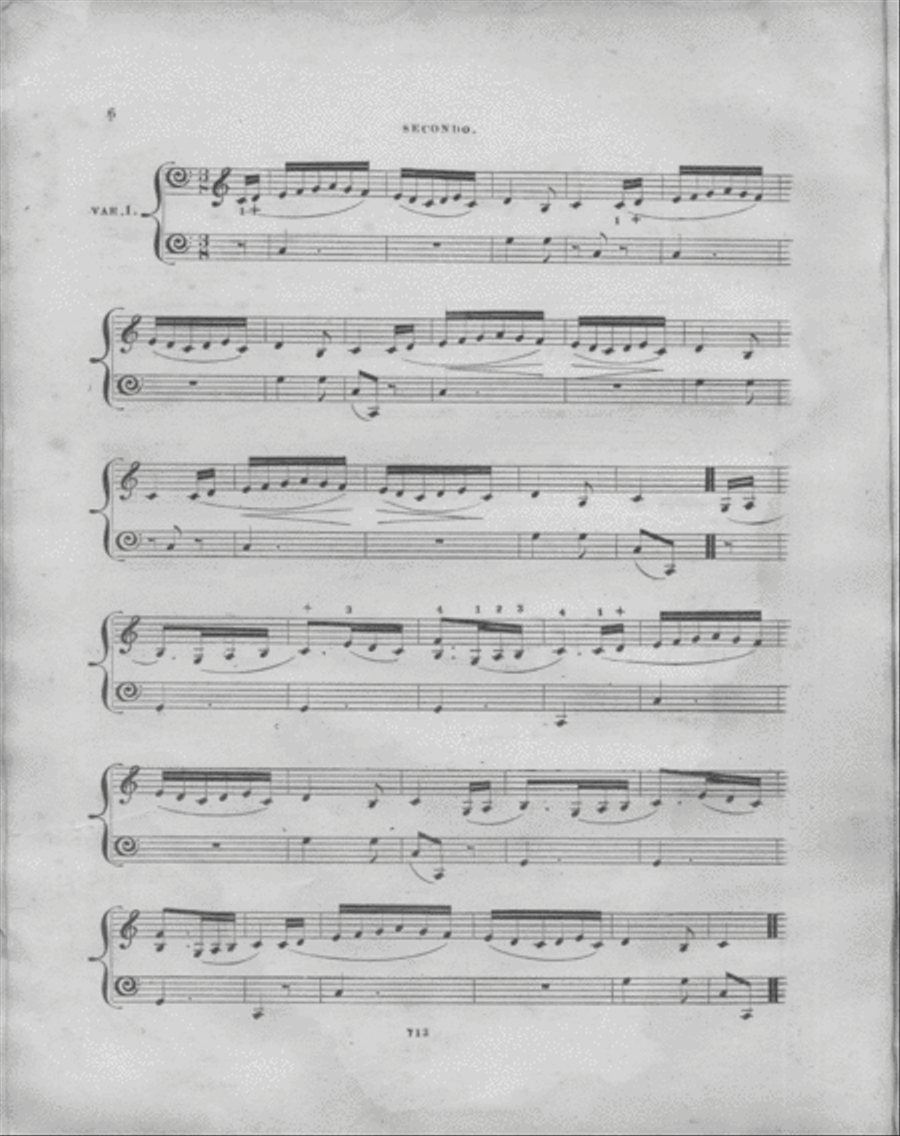 Variations, Faciles Brillantes & Doigtees `a lusage des jeunes Eleves Sur l'Air Allemand O Mein Lieber Augustin Piano Solo scores gallery preview page 6