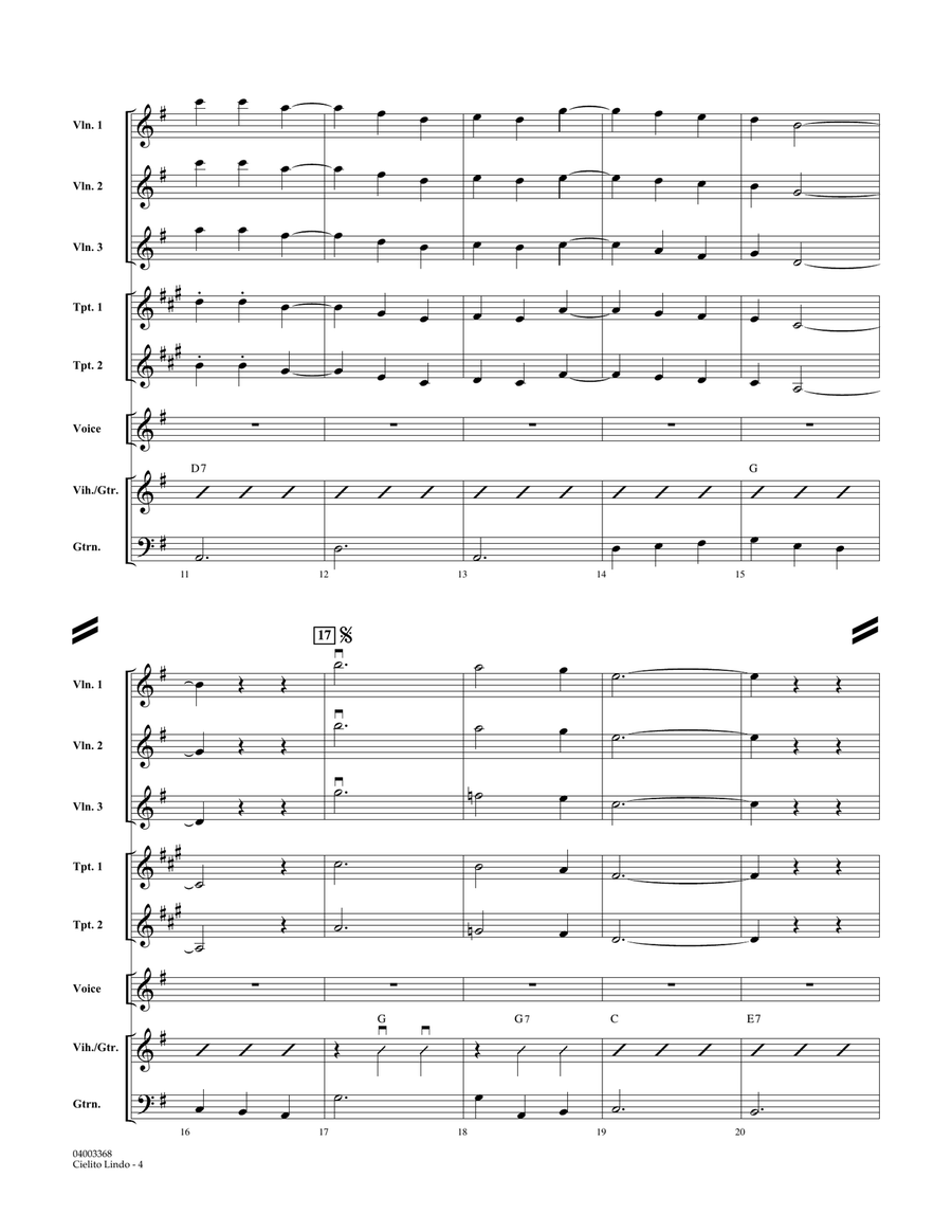 Cielito Lindo - Full Score Concert Band scores gallery preview page 3