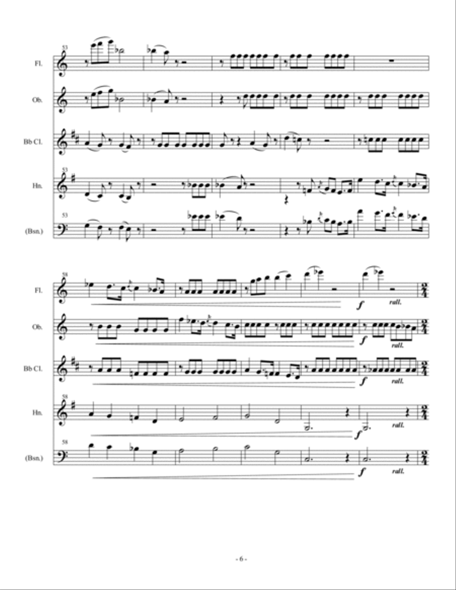 Horn (or Bassoon) Wind Quartet #1 Woodwind Quartet scores gallery preview page 6