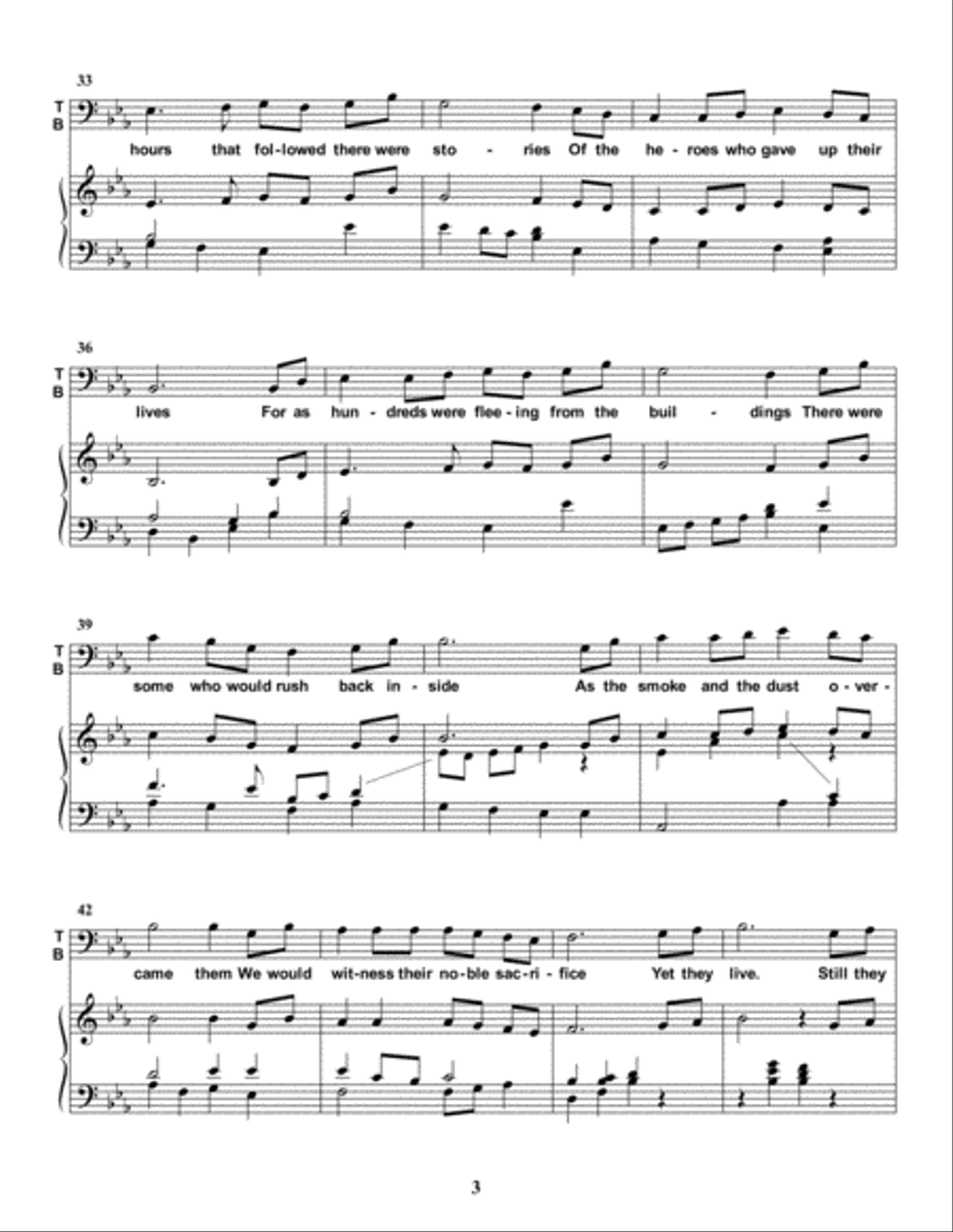 September Morning, an Anthem after 9/11/2001 Small Ensemble scores gallery preview page 4