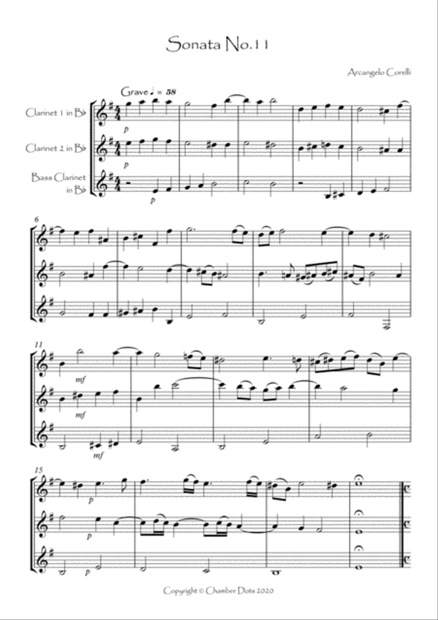 Sonata No.11 Woodwind Trio scores gallery preview page 2