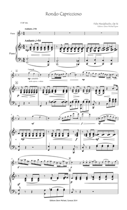 Book cover for Mendelssohn, Rondo Capriccioso for flute & piano