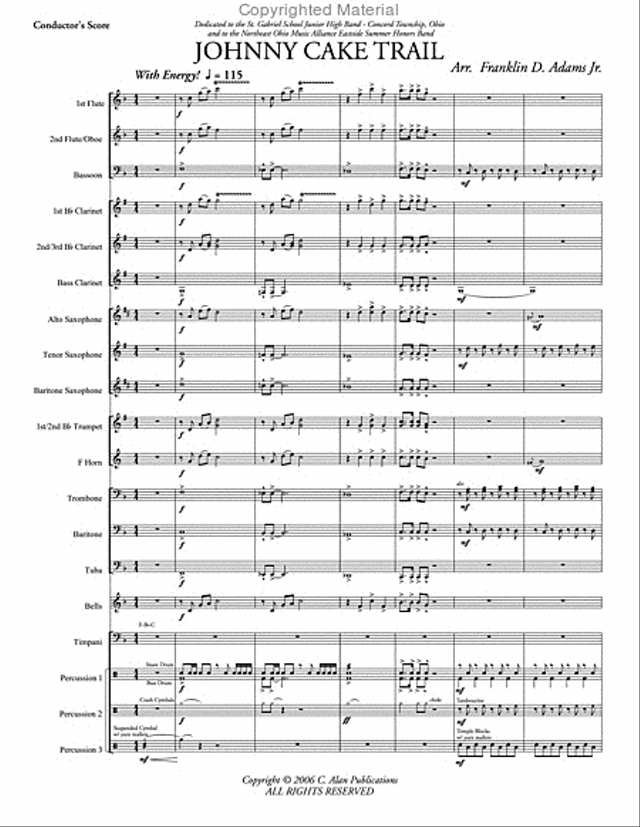 Johnnycake Trail Johnnycake Trail Concert Band scores gallery preview page 2
