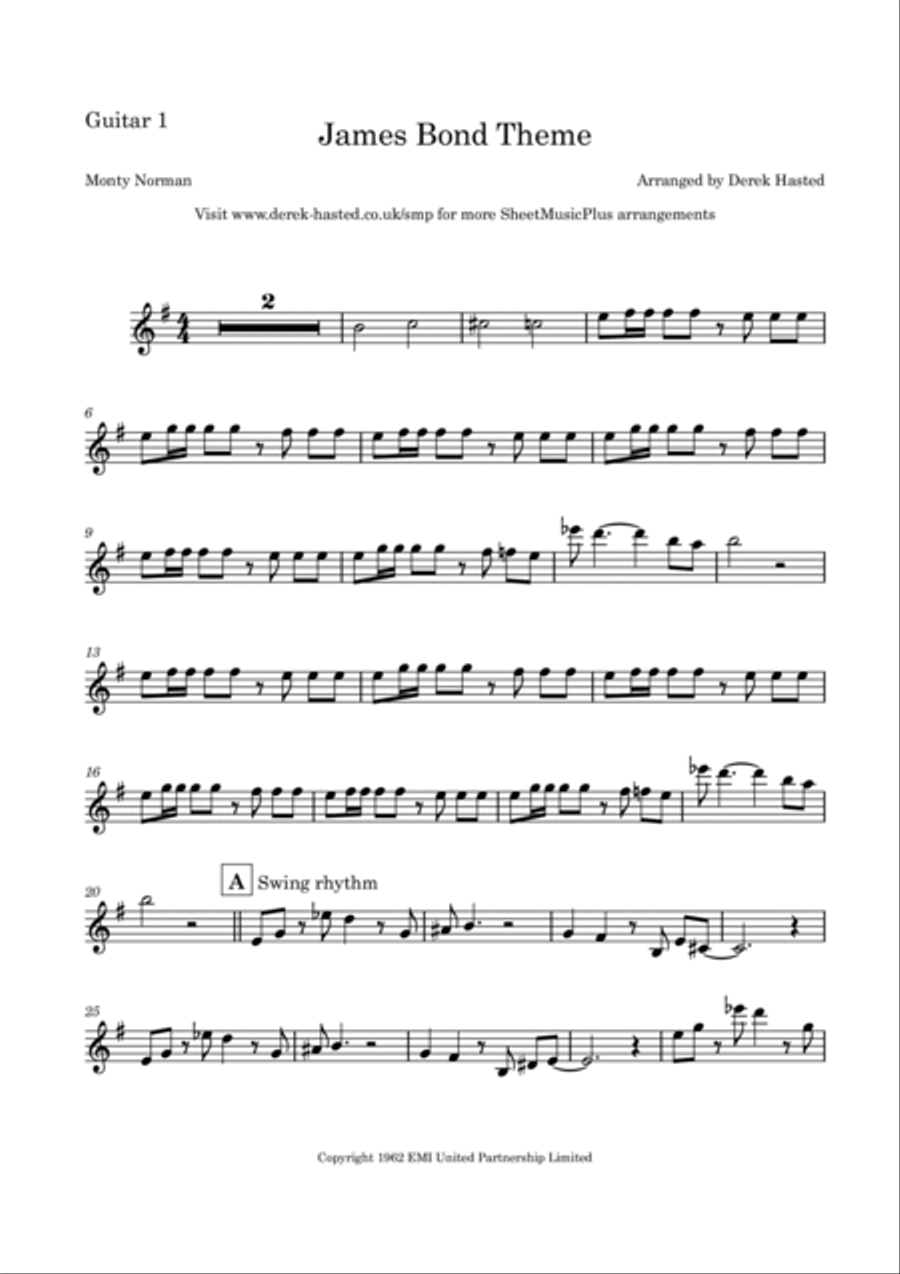 James Bond Theme Guitar Ensemble scores gallery preview page 4