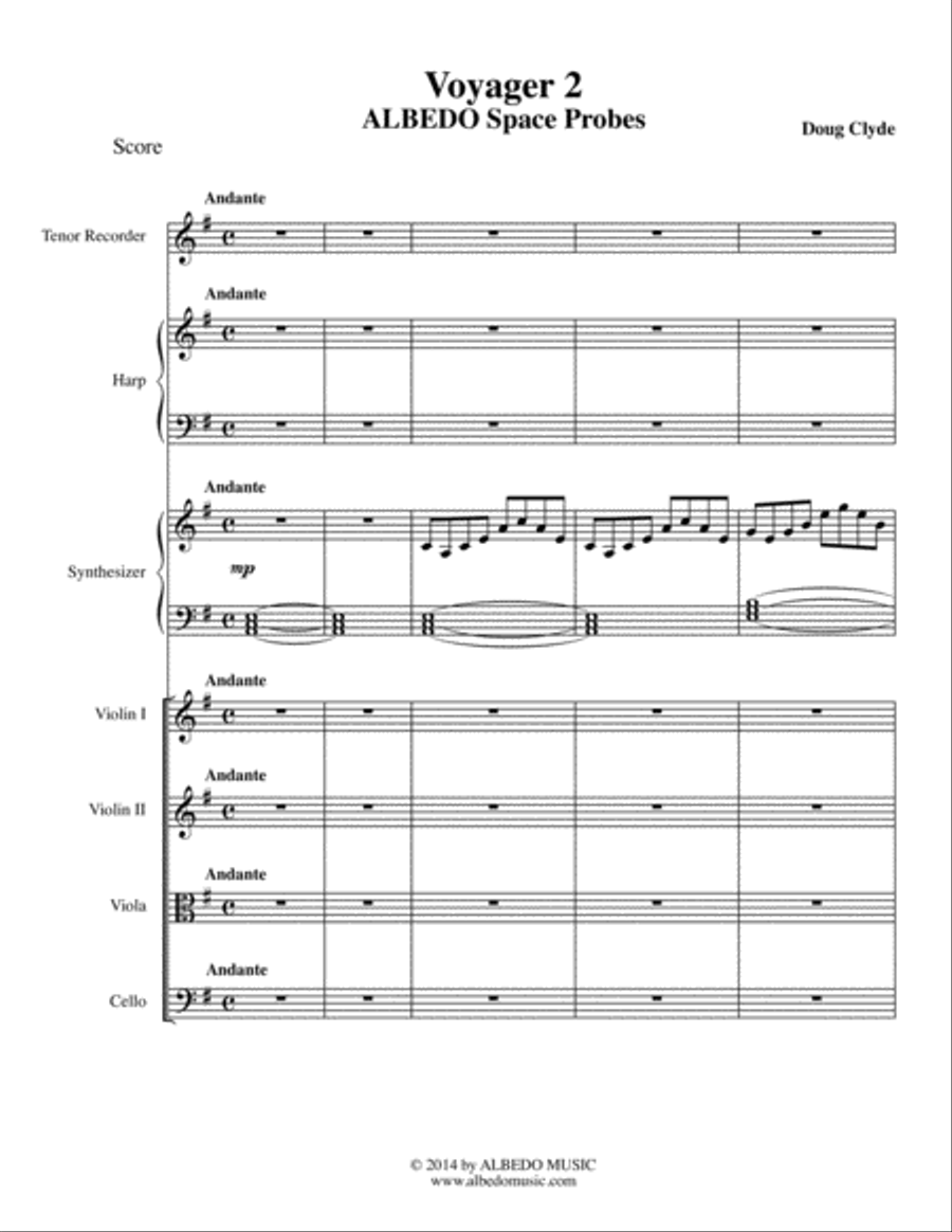 Voyager 2 from Space Probes Small Ensemble scores gallery preview page 1
