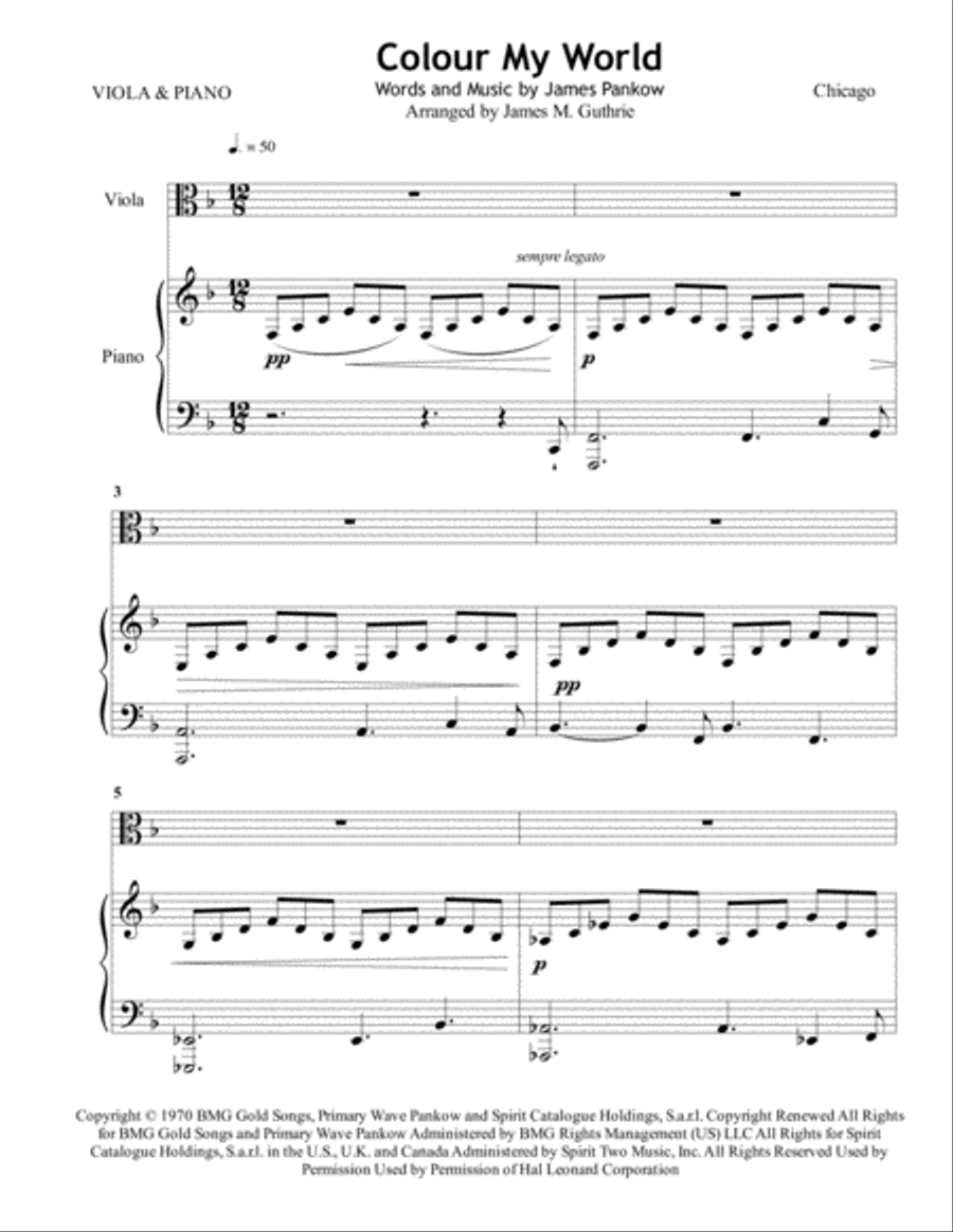 Colour My World Viola scores gallery preview page 1