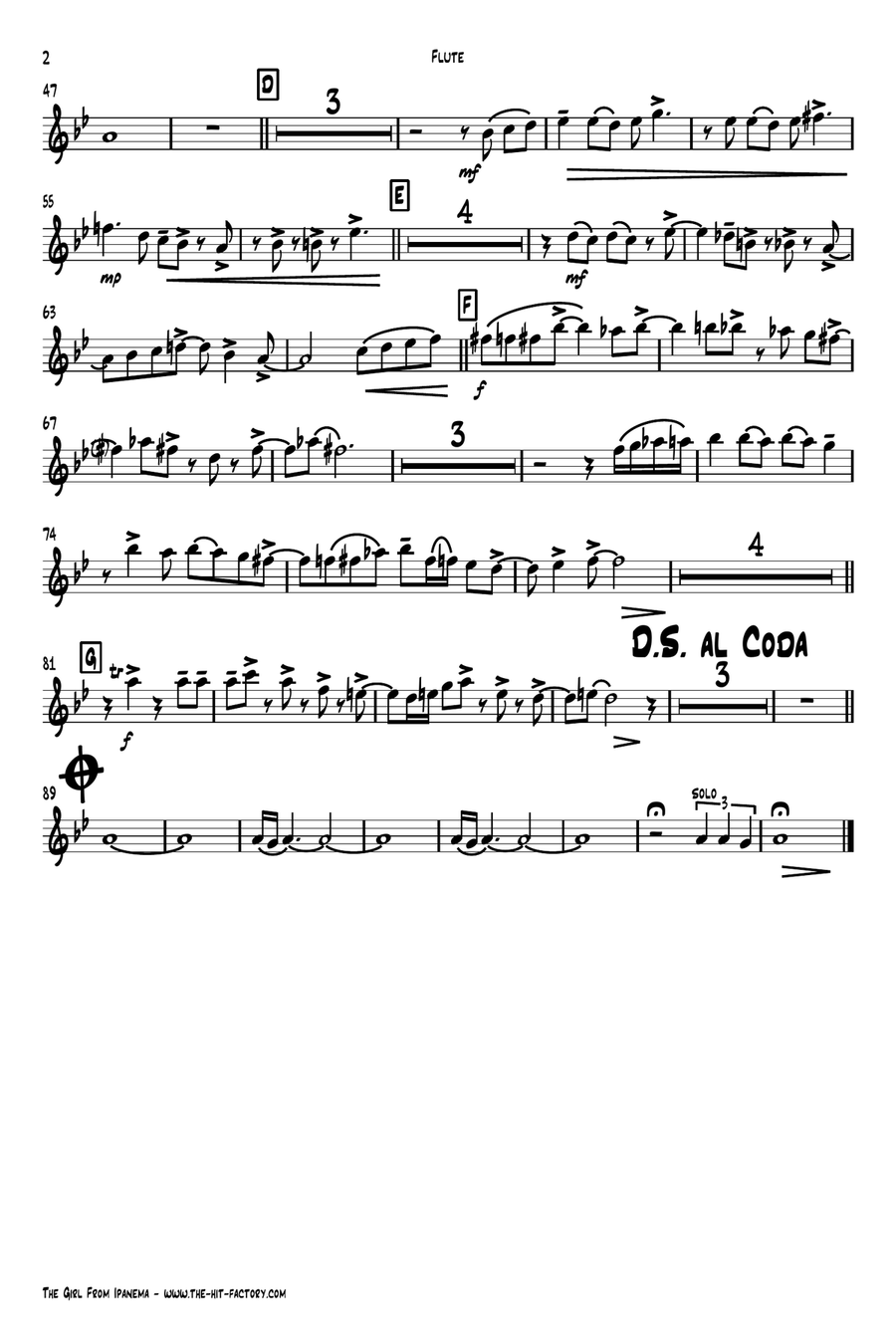 The Girl From Ipanema (Garota De Ipanema) Woodwind Quintet scores gallery preview page 6