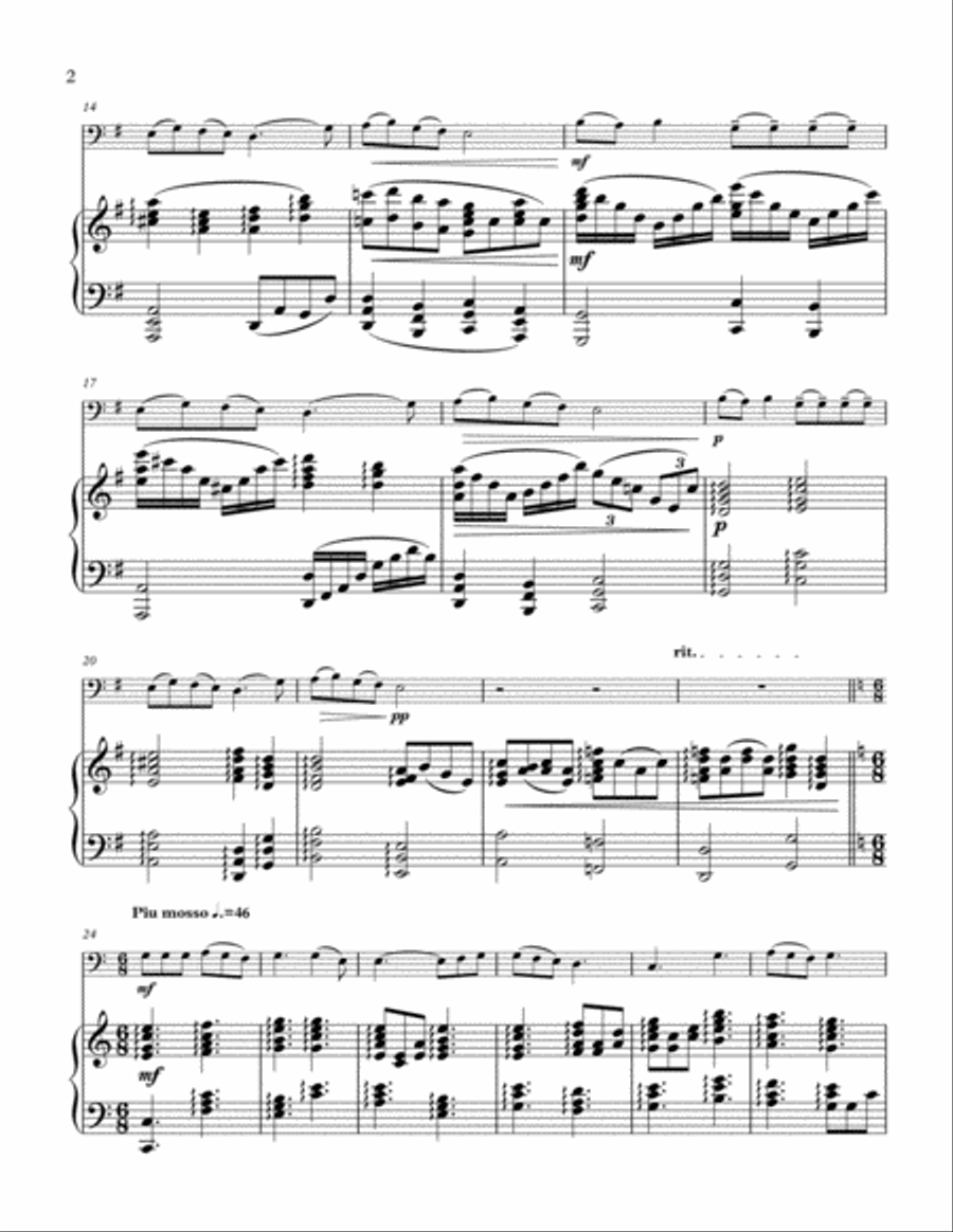 Cantus for Cello and Piano Piano scores gallery preview page 2