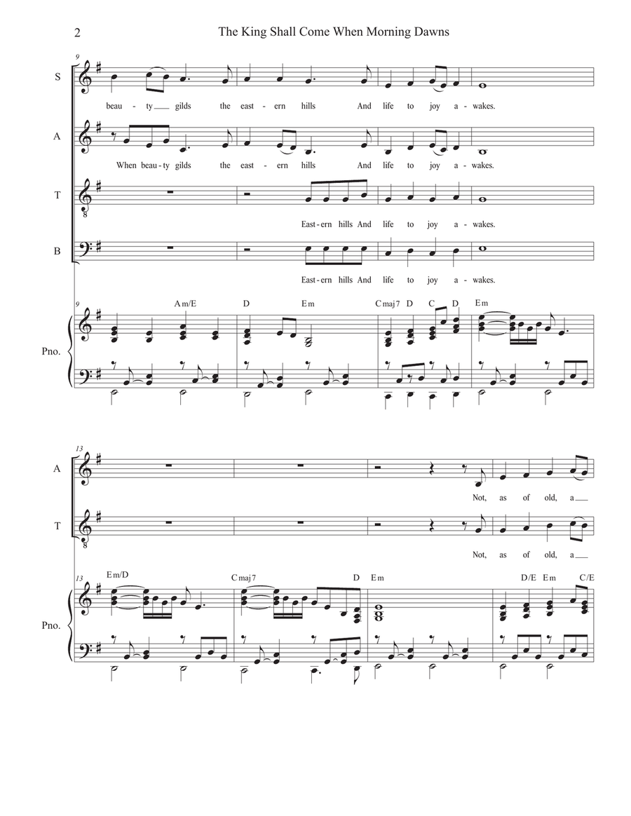 The King Shall Come When Morning Dawns (Vocal Quartet - (SATB) 4-Part scores gallery preview page 2