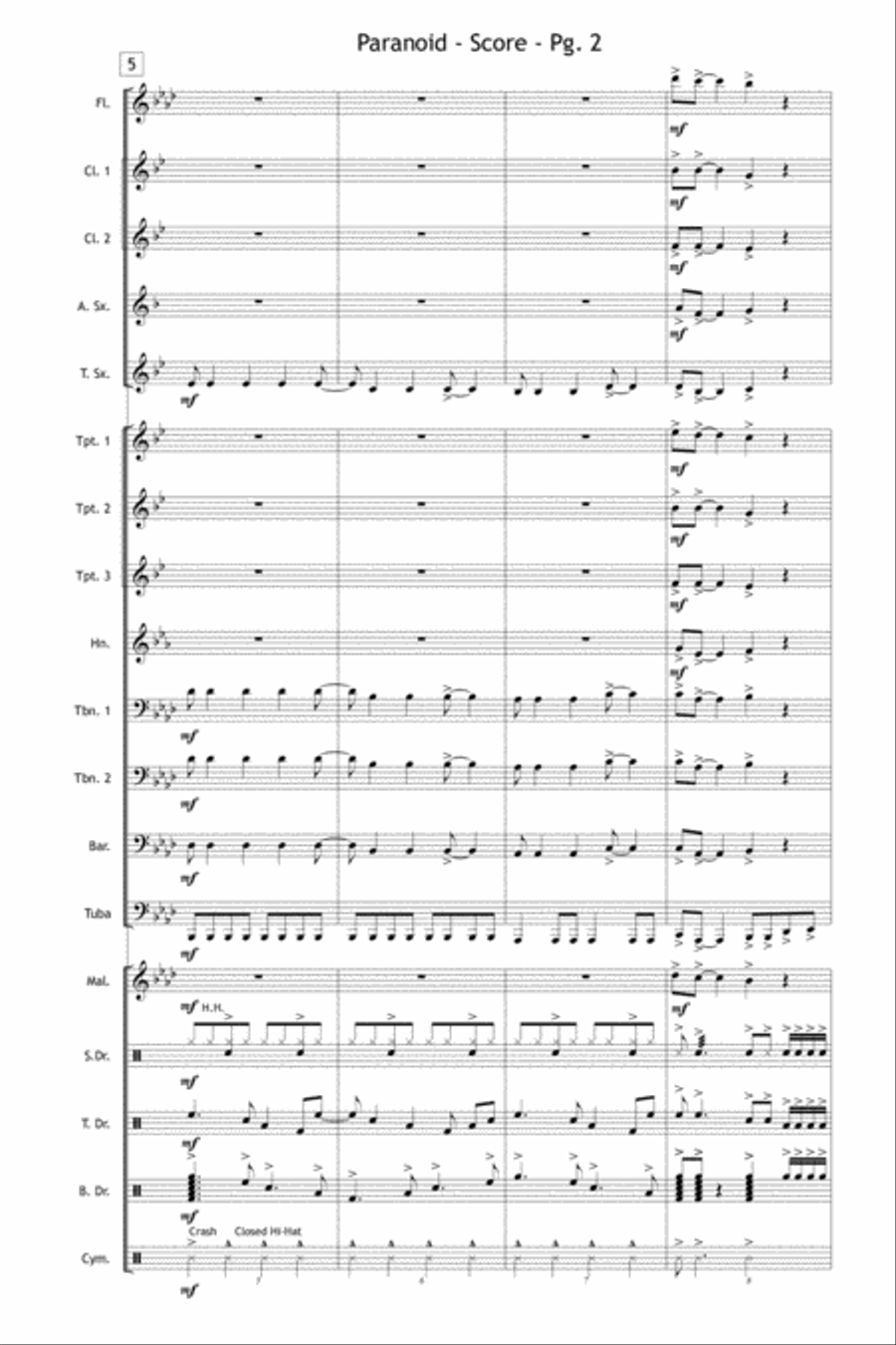 Paranoid Paranoid Marching Band scores gallery preview page 3