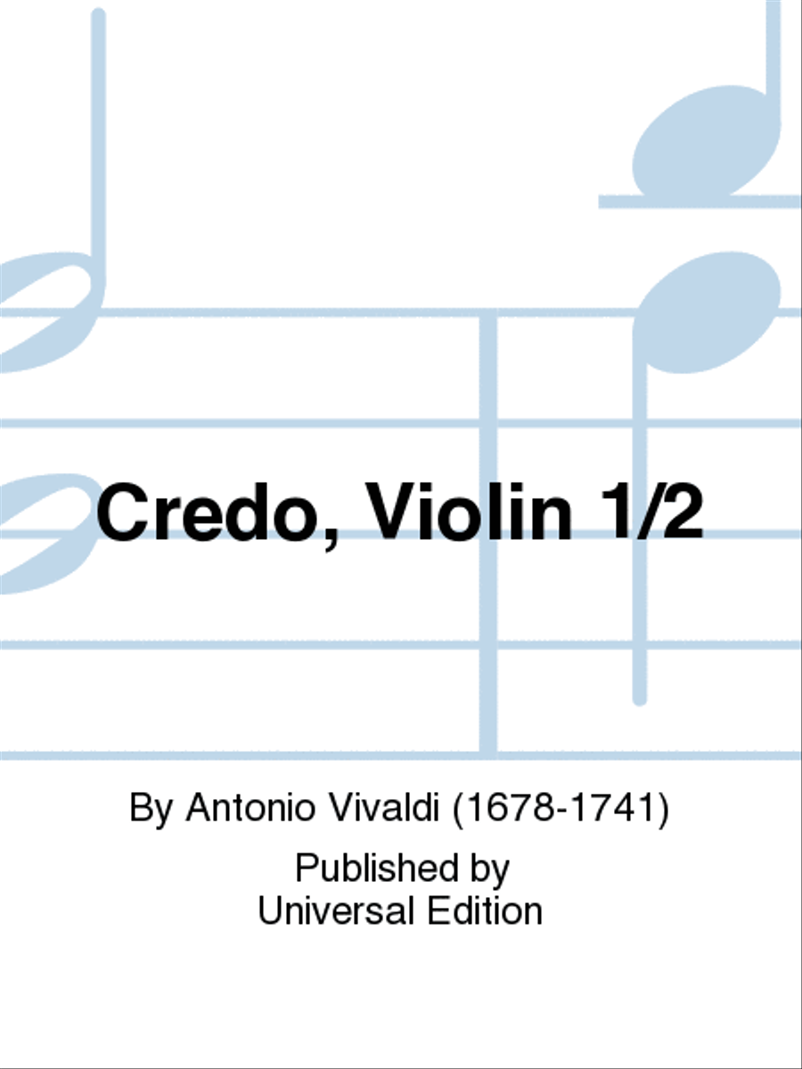 Credo, Violin 1/2 Credo, Violin 1/2 Violin scores gallery preview page 1