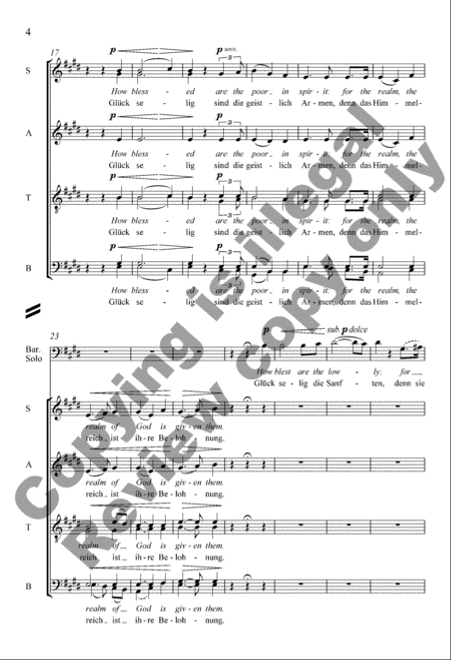 The Beatitudes (Die Seligkeiten) Divisi scores gallery preview page 3