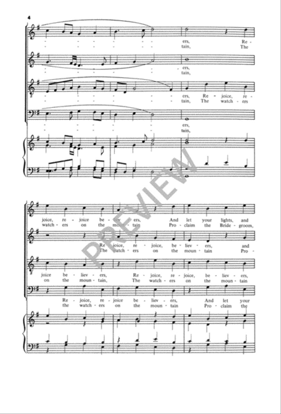 Rejoice, Rejoice, Believers 4-Part scores gallery preview page 5