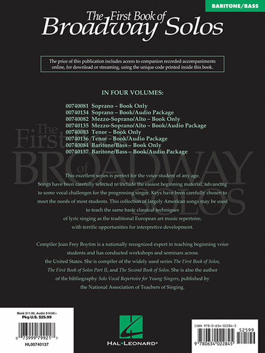 First Book Of Broadway Solos - Baritone/Bass image number null