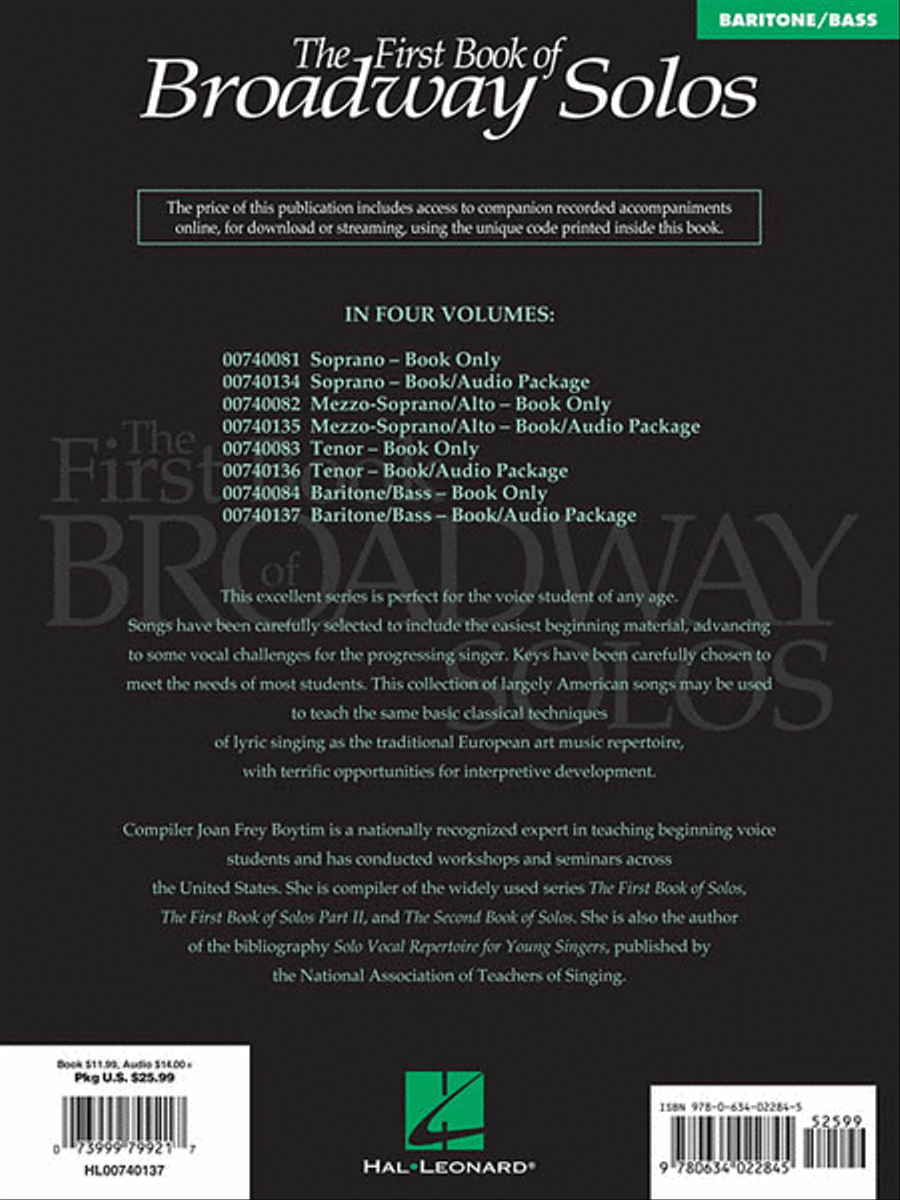 First Book Of Broadway Solos - Baritone/Bass Voice scores gallery preview page 2