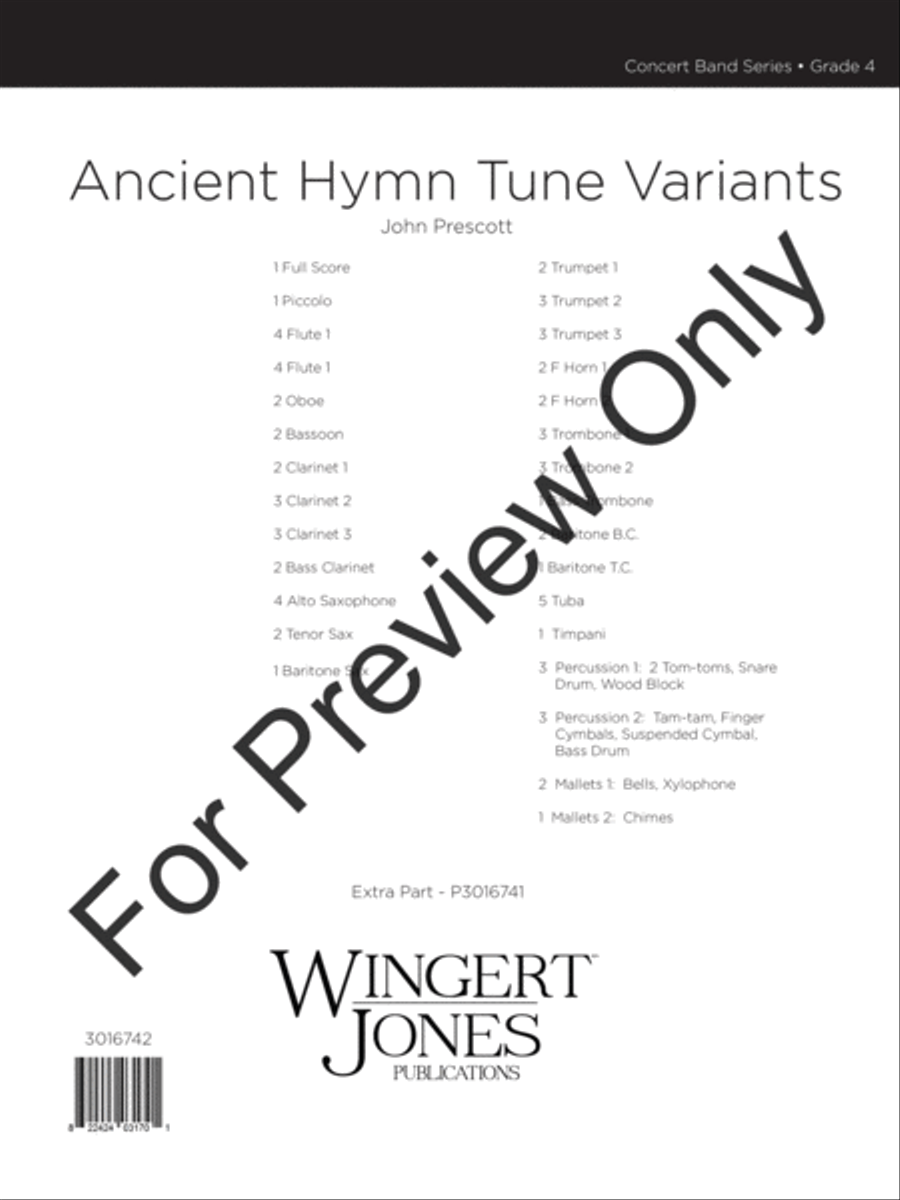 Ancient Hymn Tune Variants (Score) Concert Band scores gallery preview page 2