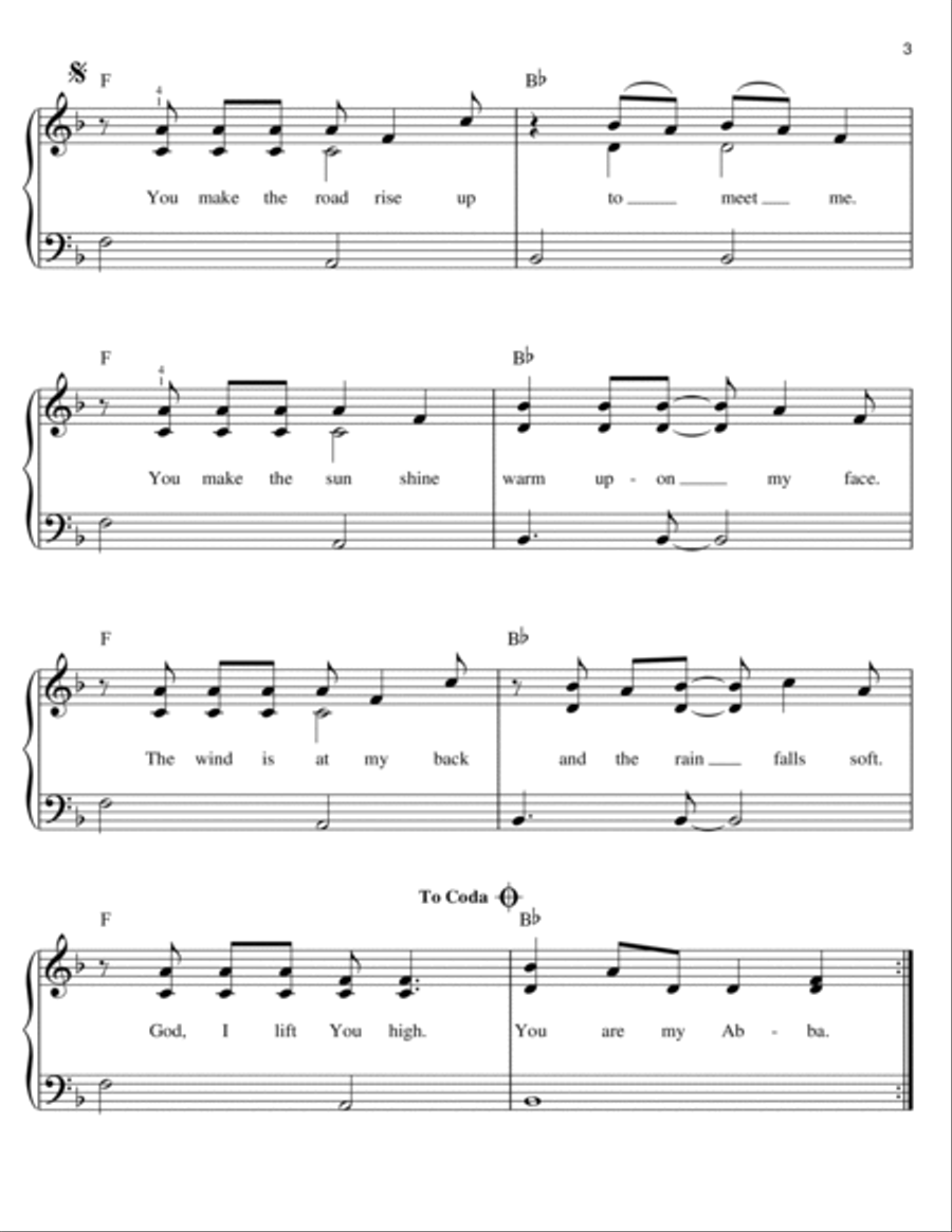 Abba (Father) Easy Piano scores gallery preview page 3