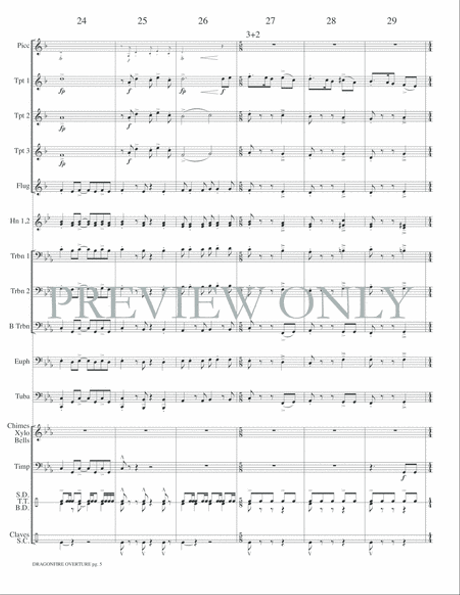 Dragonfire Overture Small Ensemble scores gallery preview page 7