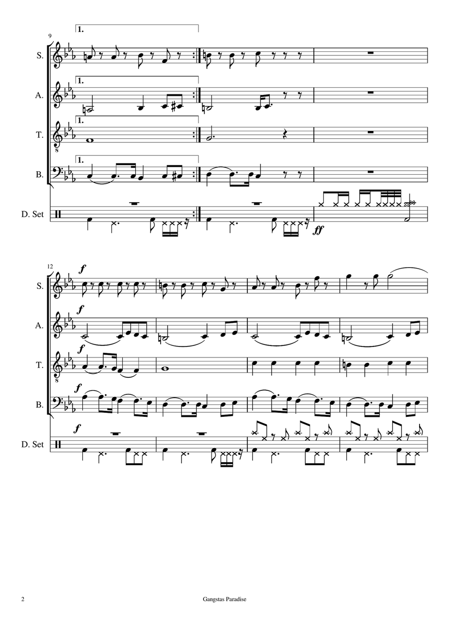 Gangsta's Paradise 4-Part scores gallery preview page 2