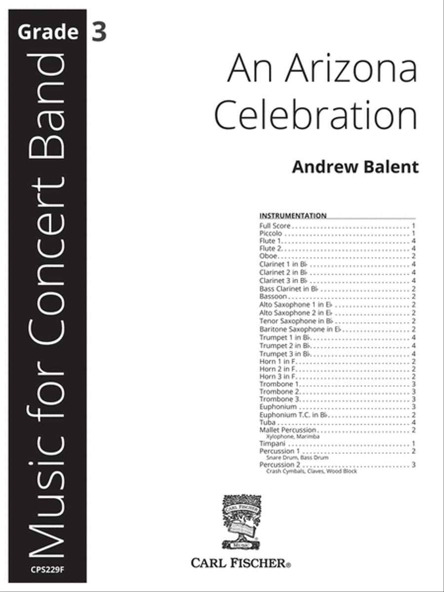 An Arizona Celebration Concert Band scores gallery preview page 1