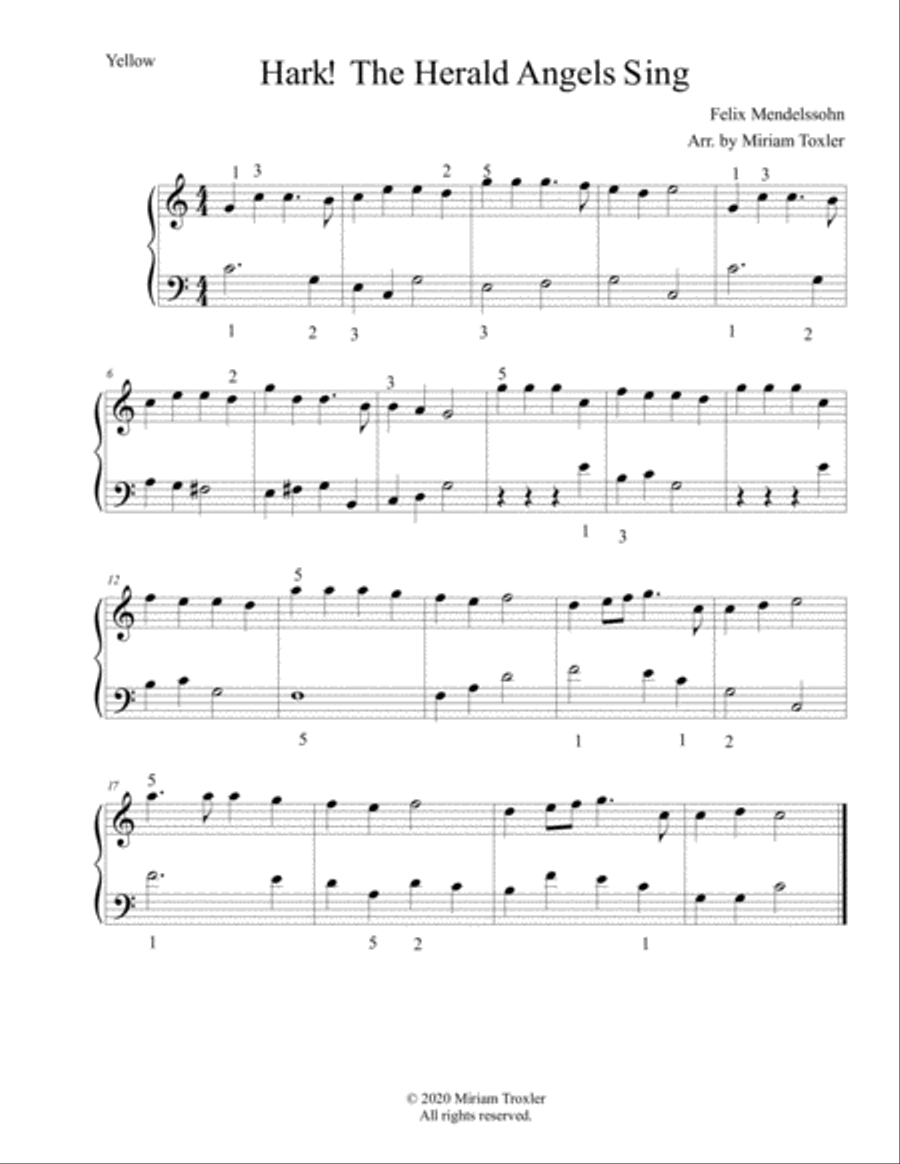 Traditional Christmas Carols for Piano: Yellow Set