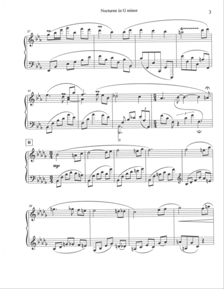 Nocturne in G Minor Piano Solo scores gallery preview page 5