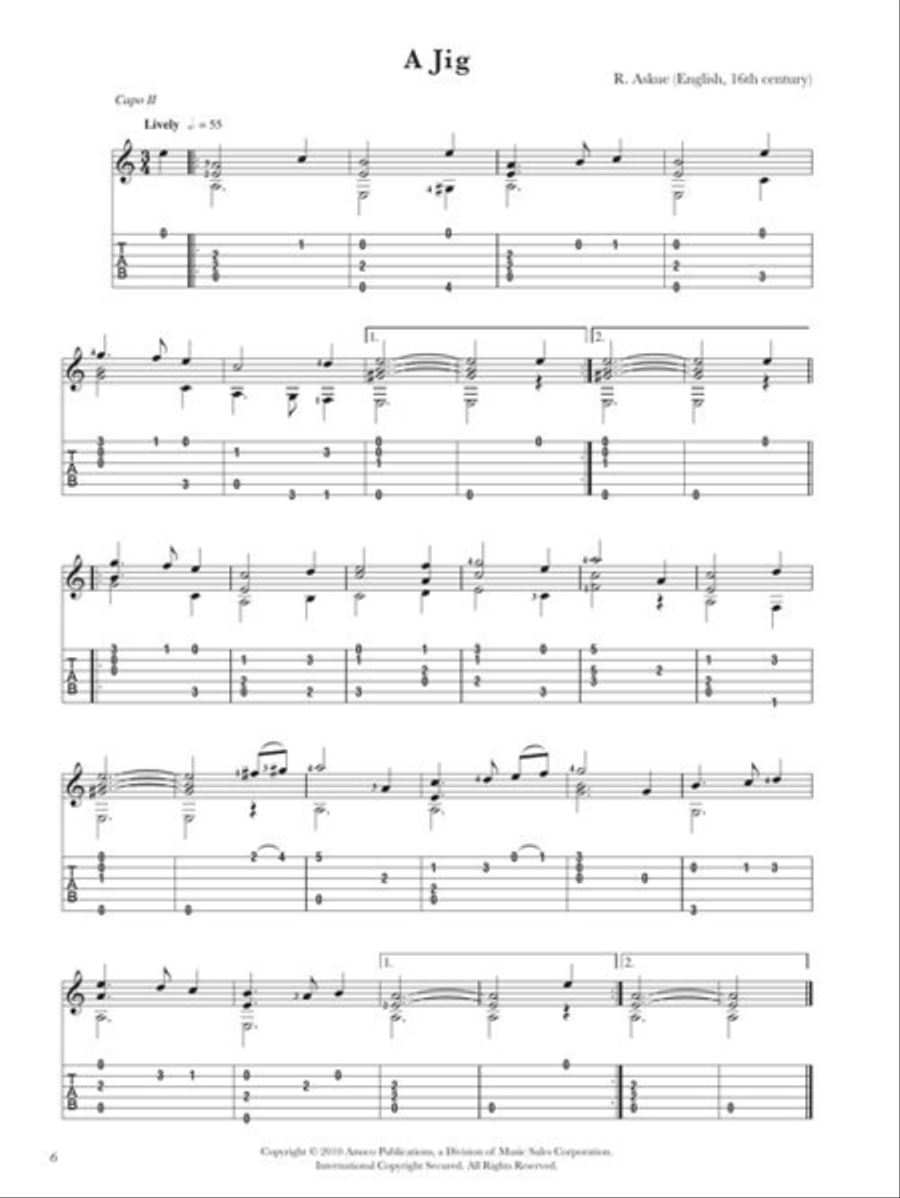 Easy Renaissance Pieces for Classical Guitar Acoustic Guitar scores gallery preview page 7