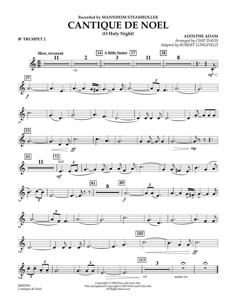 Cantique de Noel (O Holy Night) - Bb Trumpet 2