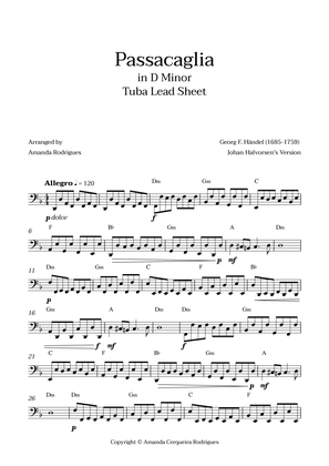 Passacaglia - Easy Tuba Lead Sheet in Dm Minor (Johan Halvorsen's Version)