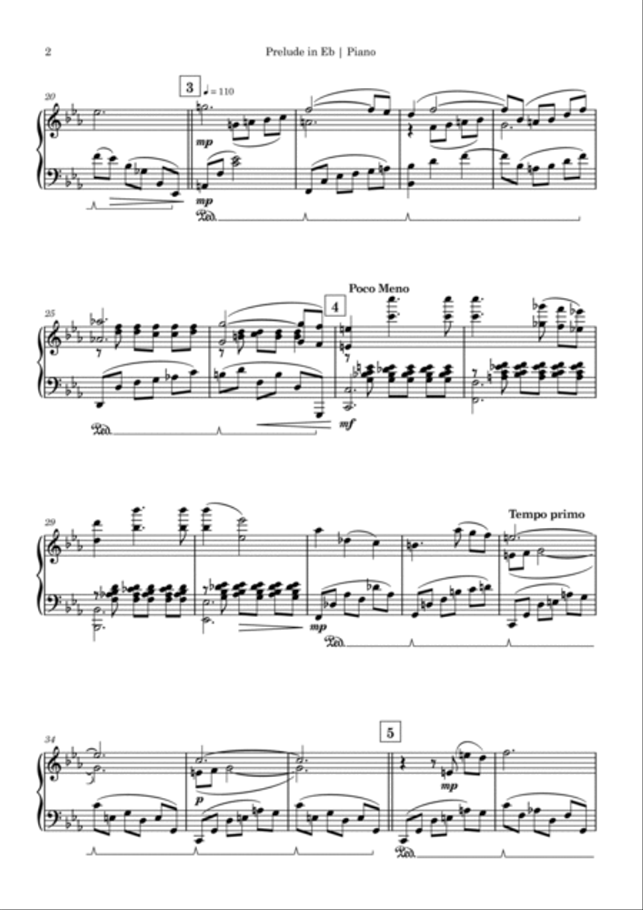 Prelude in Eb, for piano Prelude in Eb, for piano Piano Solo scores gallery preview page 2