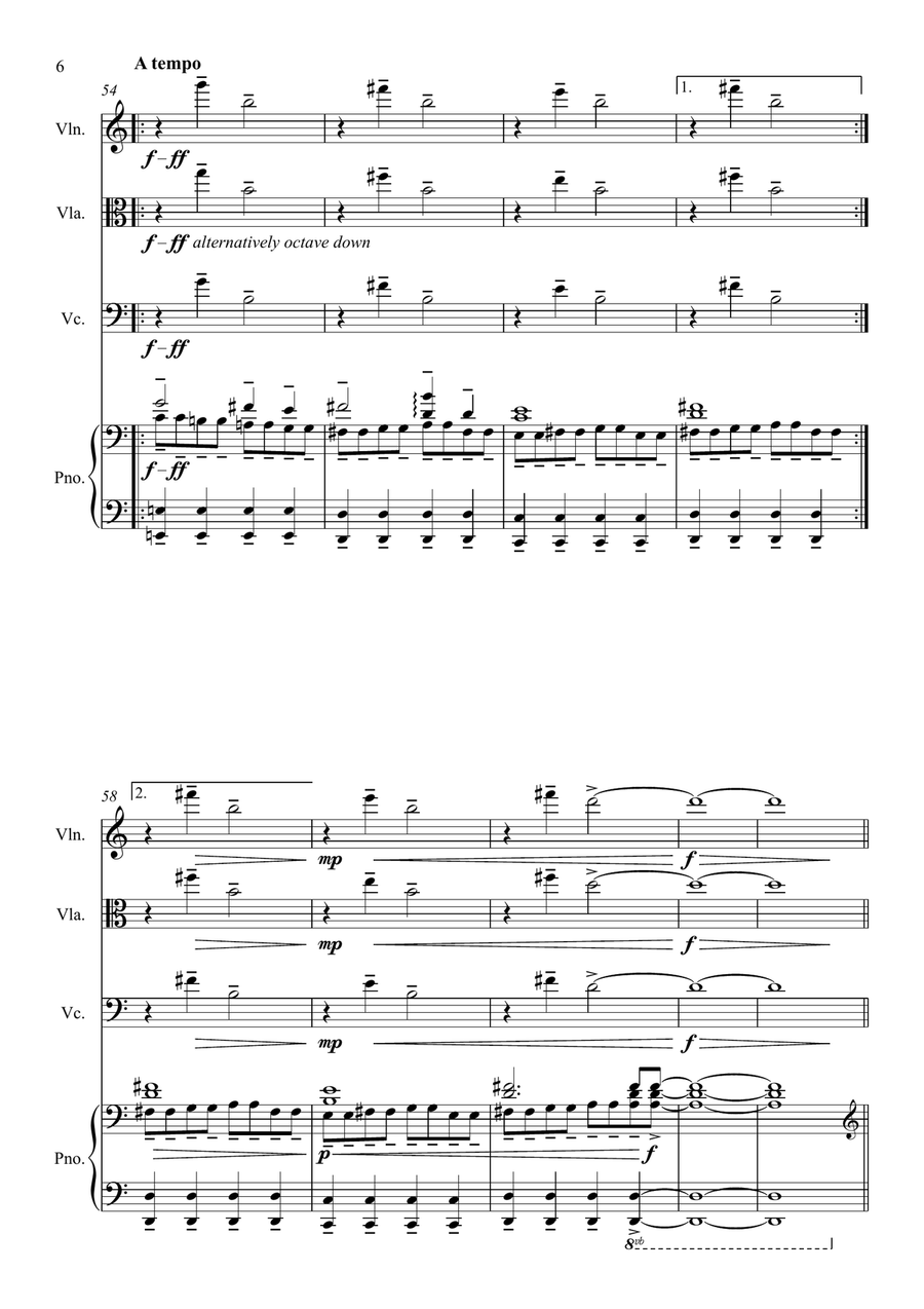 Koral & Vocalise for solo string instrument + piano Piano Quartet scores gallery preview page 6